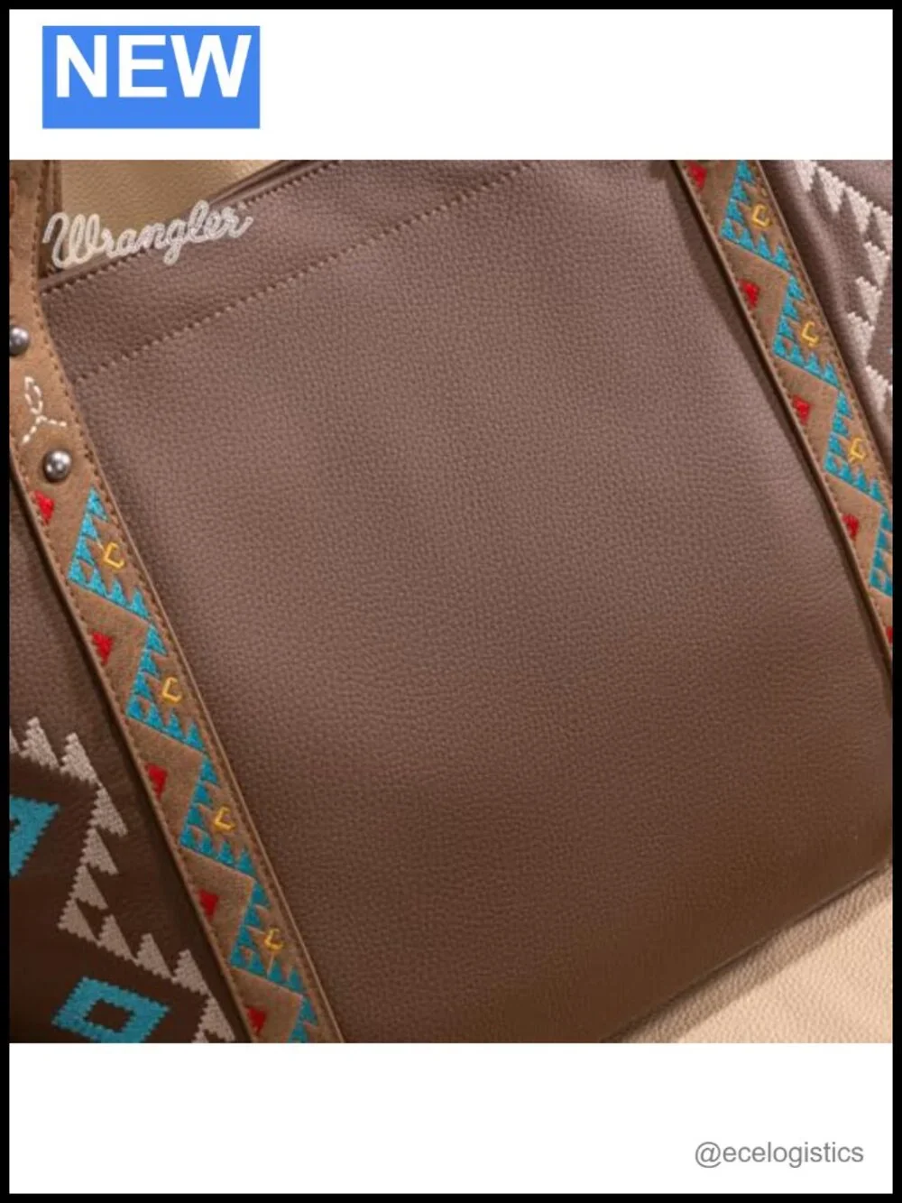 Wrangler Fringe Large Tote Bag Soft Vegan Leather Western Aztec Purse Handbag